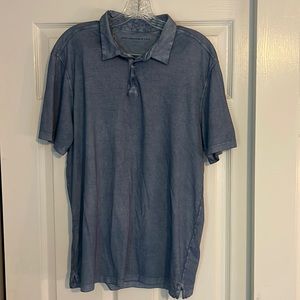 John Varvatos Men’s 3 Button Polo. Size L. Distressed Wash in blue